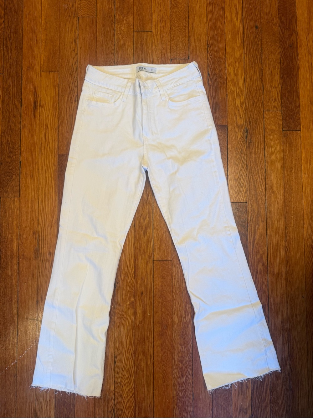Just Black Denim White Flare Jeans Size 29
